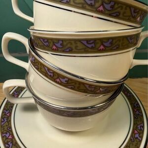 Retro 60s-70s Franciscan Constantine, Fine China cups and saucers